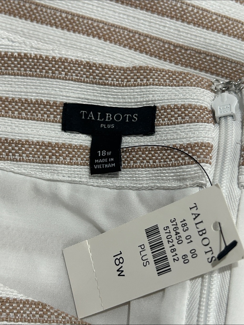 NWT Talbots Plus Sunlight Stripe Cotton Blend Beachy Nautical Shift Dress - 18W - Picture 10 of 11